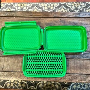 Tupperware smart prep marinate / breading container 3 piece marinating